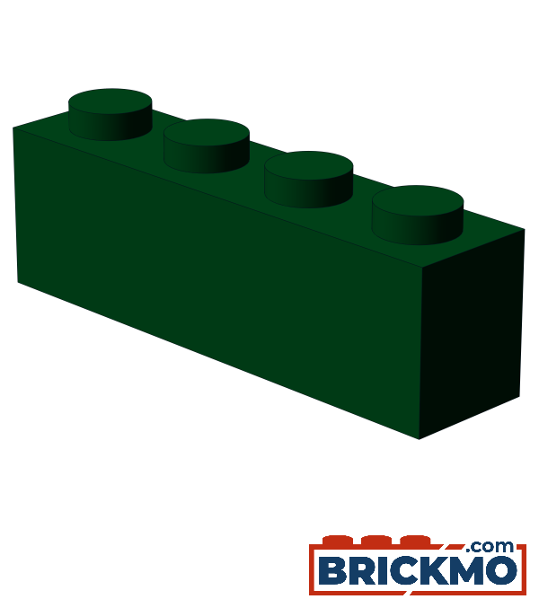 BRICKMO Bricks Brick 1x4 dark green 3010