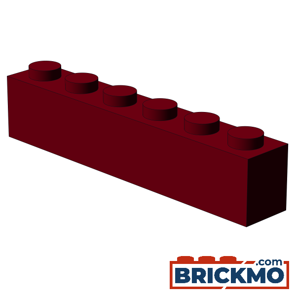BRICKMO Bricks Brick 1x6 dark red 3009