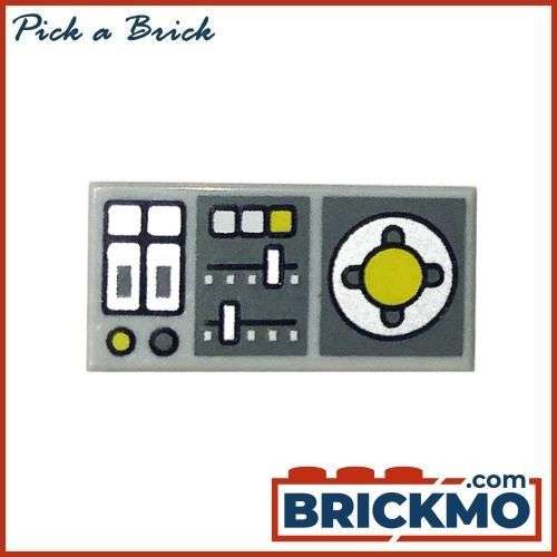 LEGO Bricks Tile 1 x 2 with Groove with Vehicle Control Panel 3069bpb0847