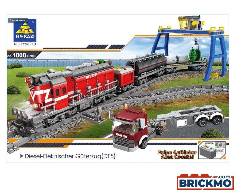 Kazi KY98219 Diesel Güterzug Rot inkl. Schienenkreis KY98219