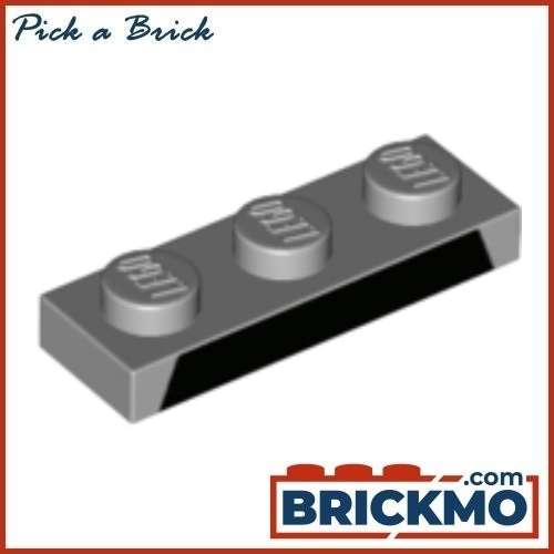 LEGO Bricks Plate 1x3 with Black Trapezoid Pattern 3623pb023