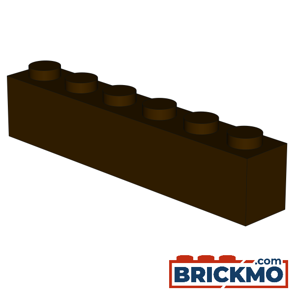BRICKMO Bricks Brick 1x6 dark brown 3009