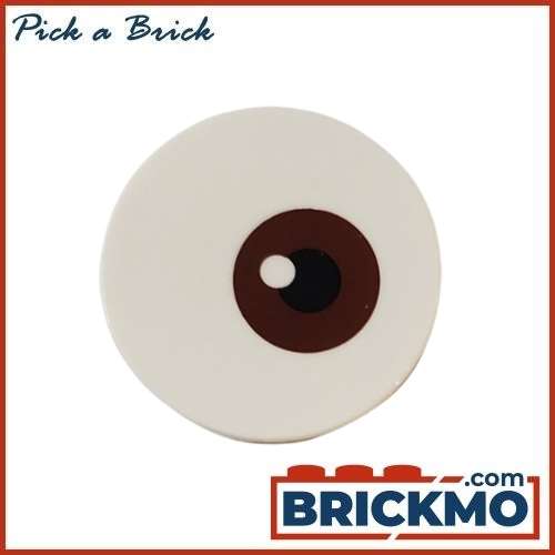 LEGO Bricks Tile Round Decorated 3x3 with Reddish Brown and Black Eye Pattern 67095pb002