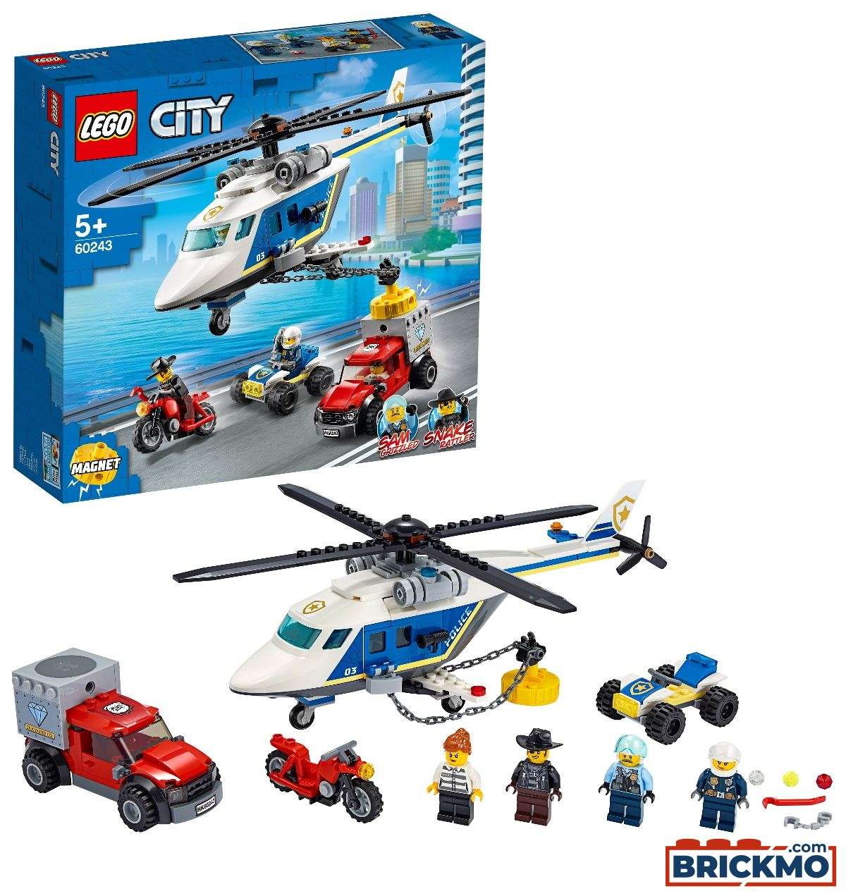 LEGO City 60243 Polizei Verfolgungsjagd mit dem Polizeihubschrauber 60243