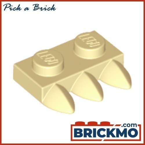 LEGO Bricks Plate Modified 1x2 with 3 Teeth 15208
