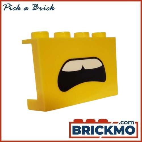 LEGO Bricks Panel 1x4x2 with Side Supports Hollow Studs with Open Confused Mouth and Teeth Pattern 1