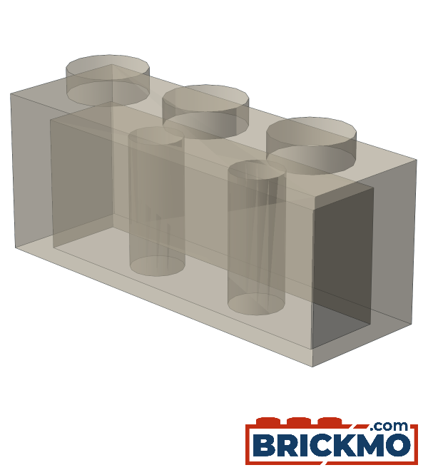 BRICKMO Bricks Brick 1x3 trans-black 3622