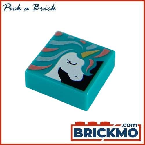 LEGO Bricks Tile 1 x 1 with Groove with White Unicorn Head 3070bpb135