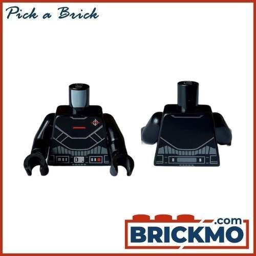 LEGO Bricks Torso SW Armor Plates, Red Line and Grand Inquisitor Symbol Pattern / Black Arms / Black Hands 973pb5099c01