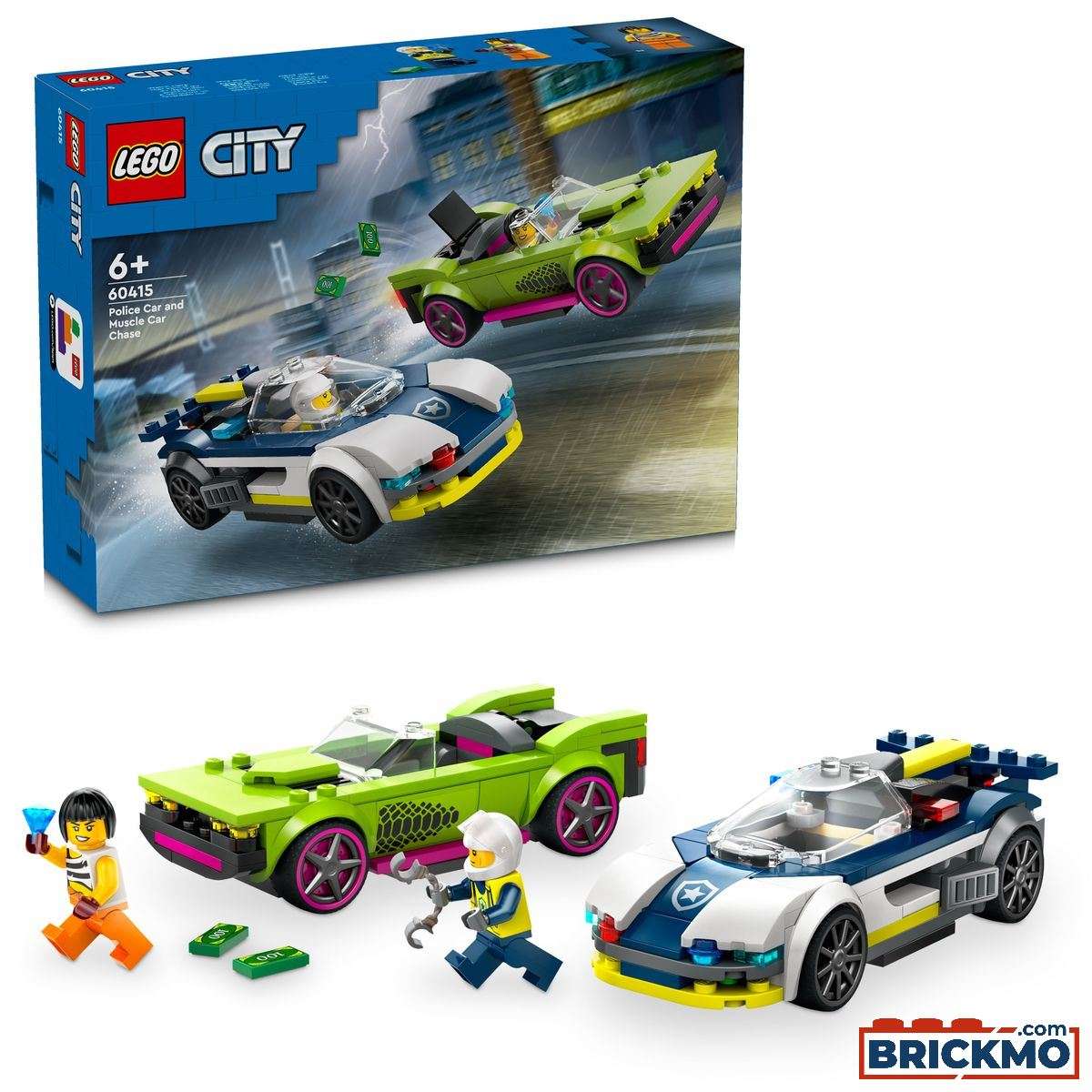 LEGO City 60415 La course-poursuite entre la voiture de police et la super voiture 60415