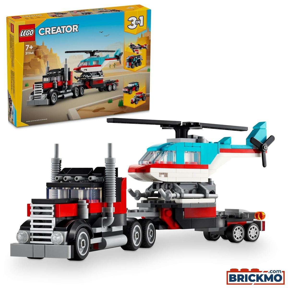 LEGO Creator 31146 Ciężarówka z platformą i helikopterem 31146