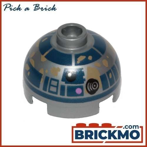 LEGO Bricks Brick Round 2 x 2 Dome Top with Small Lavender Dots and Dark Blue with Dark Tan Dirt Stains Pattern R2-D2 553pb042
