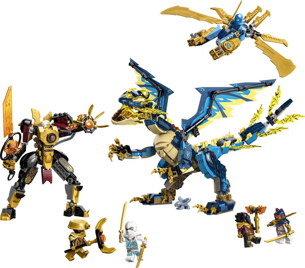 LEGO Ninjago 71796 Le dragon élémentaire contre le robot de l