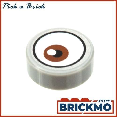 LEGO Bricks Tile Round 1x1 with White Eye with Off-Center Reddish Brown Iris Pattern 1 98138pb141 35381pb141