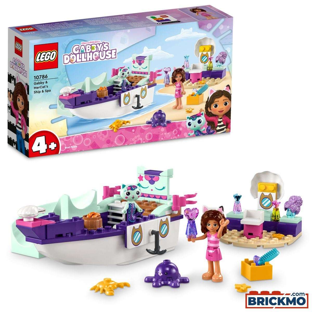 LEGO Gabby´s Dollhouse 10786 Gabi és Szirénke hajója és szépségszalonja 10786