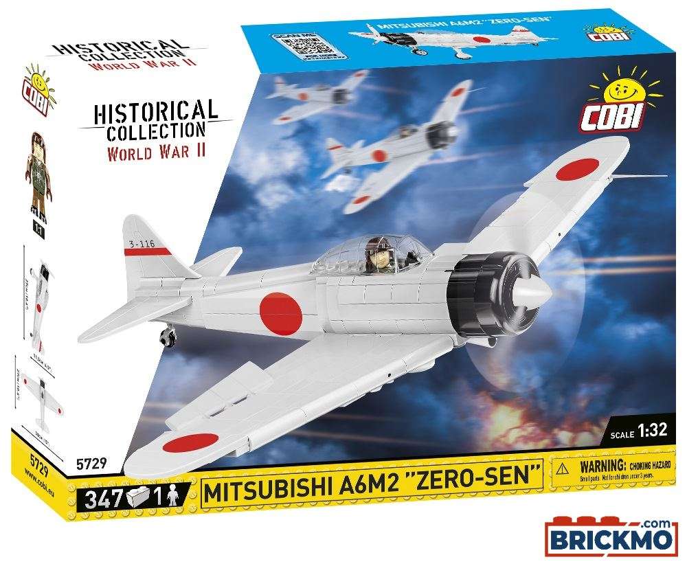 Cobi 5729 Historical Collection World War II Mitsubishi A6M2 Zero-Sen 5729