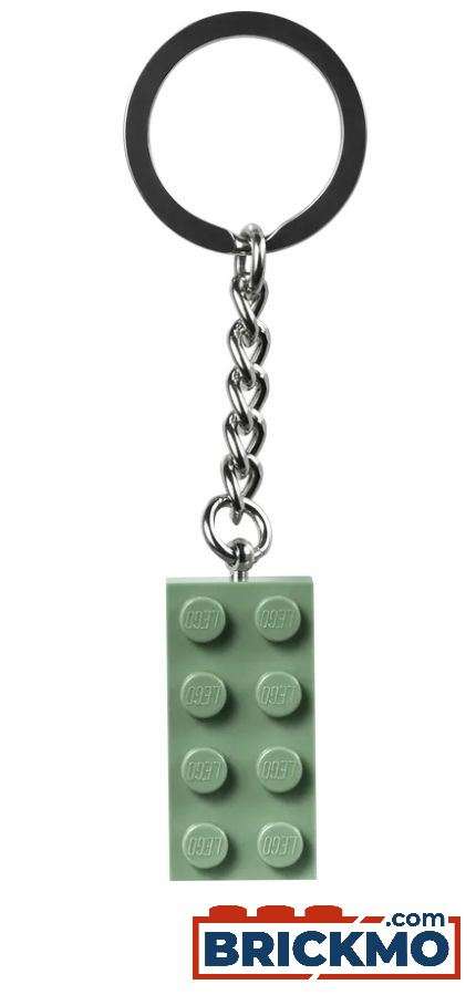 LEGO Schlüsselanhänger mit sandgrünem 2x4 Stein 854159