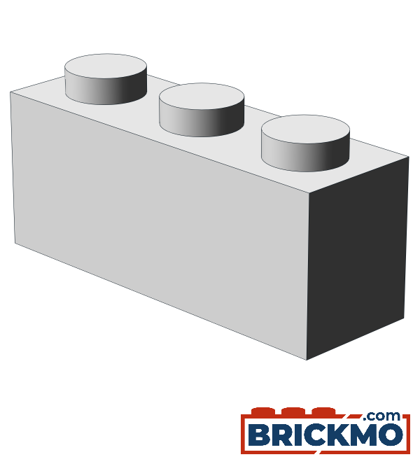 BRICKMO Bricks Brick 1x3 white 3622
