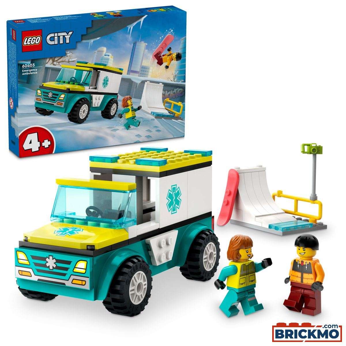 LEGO City Fahrzeuge 60403 Rettungswagen und Snowboarder 60403