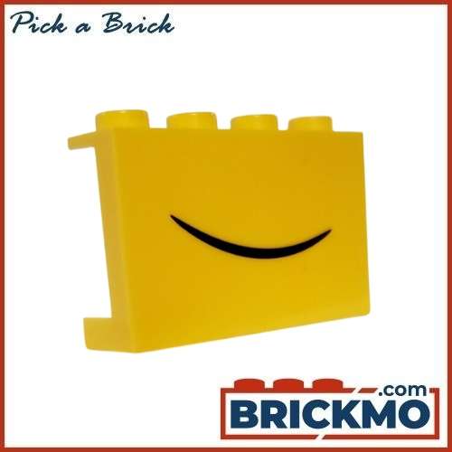 LEGO Bricks Panel 1x4x2 with Side Supports Hollow Studs with Black Smile Pattern 14718pb030