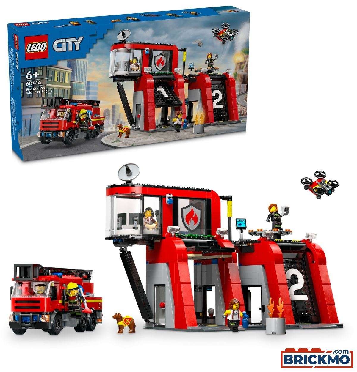 LEGO City 60414 Brandweerkazerne en brandweerauto 60414