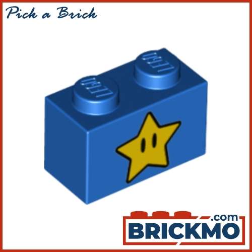 LEGO Bricks 3004pb216 Brick 1 x 2 with Yellow Star with Black Eyes Pattern 3004pb216