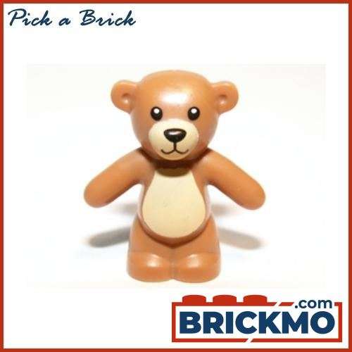 LEGO Bricks Animal Teddy Bear with Black Eyes Nose and Mouth and Tan Stomach and Muzzle Pattern 9838
