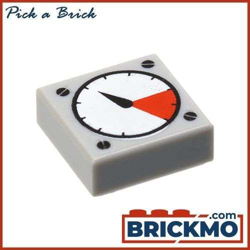 LEGO Bricks Tile 1 x 1 with Groove with White and Red Gauge 3070bp07