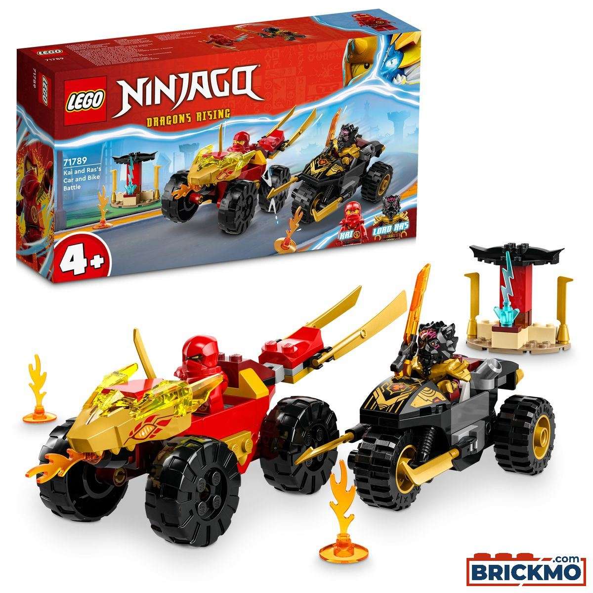 LEGO Ninjago 71789 Verfolgungsjagd mit Kais Flitzer und Ras´ Motorrad 71789