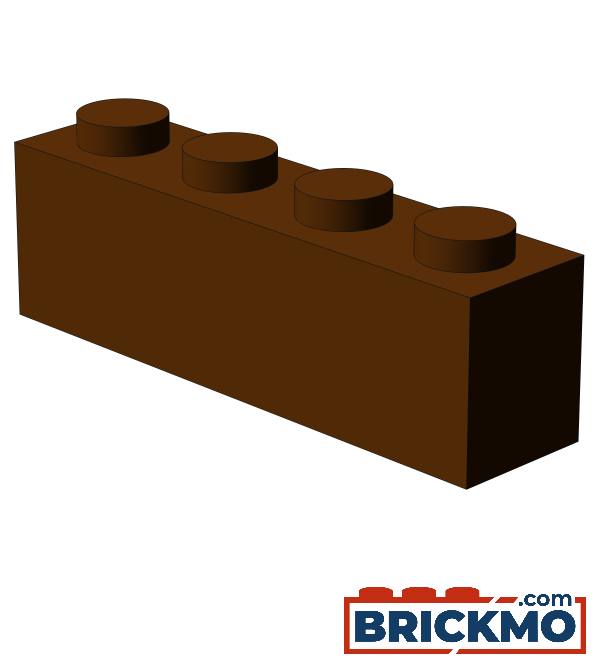 BRICKMO Bricks Brick 1x4 reddish brown 3010