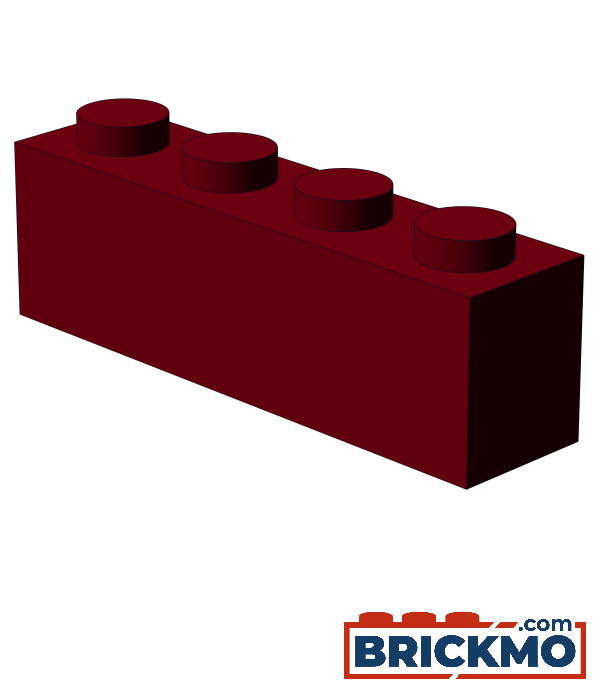 BRICKMO Bricks Brick 1x4 dark red 3010