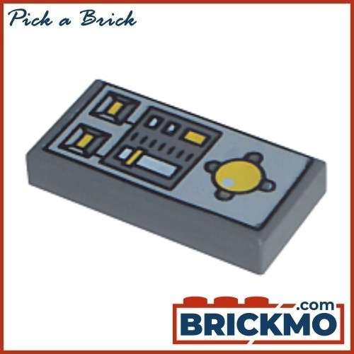 LEGO Bricks Tile 1 x 2 with Groove with Vehicle Control Panel Pattern 3069bpc1