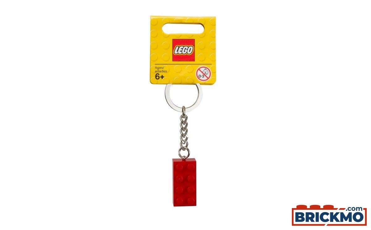 LEGO Stein Schlüsselanhänger in rot 850154