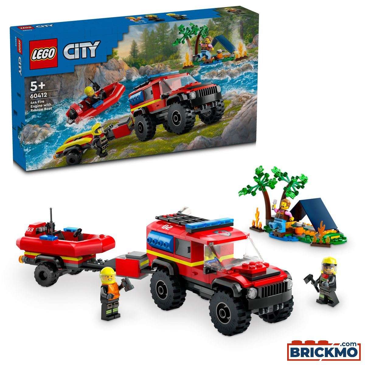 LEGO City 60412 4x4 brandweerauto met reddingsboot 60412