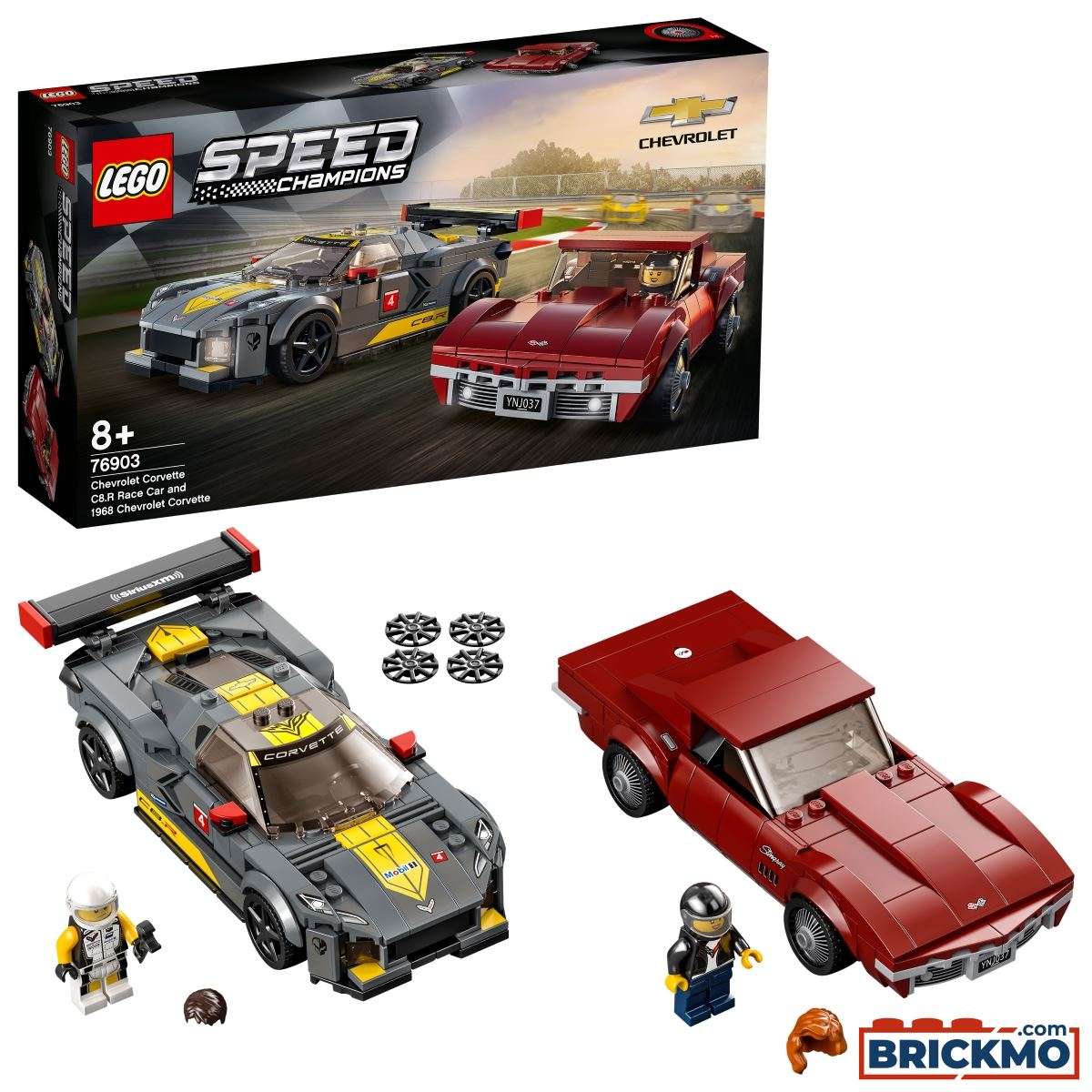 LEGO Speed Champions 76903 Chevrolet Corvette C8.R &amp; 1968 Chevrolet Corvette Sportwagen 76903