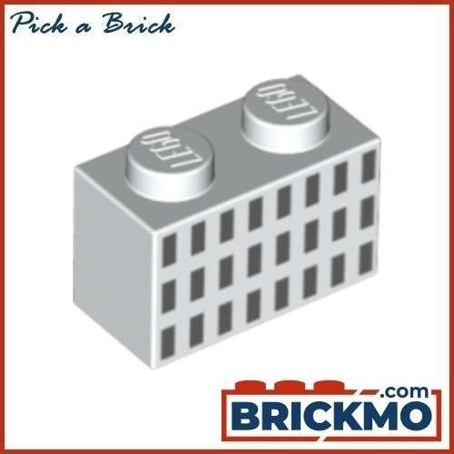 LEGO Bricks Decorated 1 x 2 with 24 Dark Bluish Gray Rectangles Pattern 3004pb185